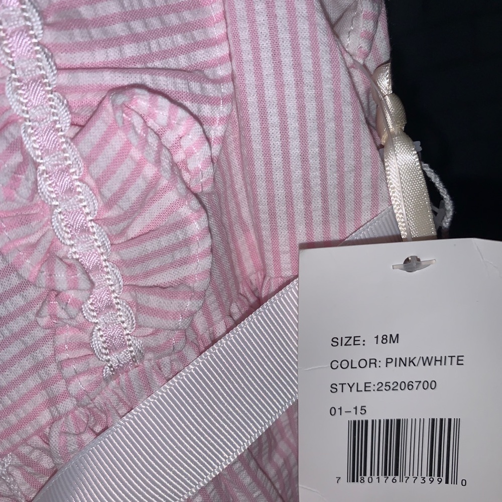 Laura Ashley - pink seersucker ruffle dress - Picture 4 of 5